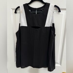BCBGMAXAZRIA Black and White Sleeveless Top